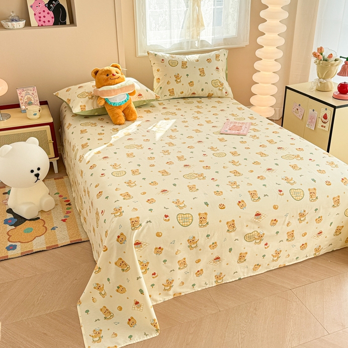 91家纺网 家纺一手货源 找家纺 呗旺鹿 2025新款全棉13372床单 围裙小熊