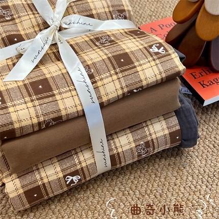 91家纺网 家纺一手货源 找家纺 （总）荣轩 2024新款全棉印花双层纱四件套 皱皱纱花边款