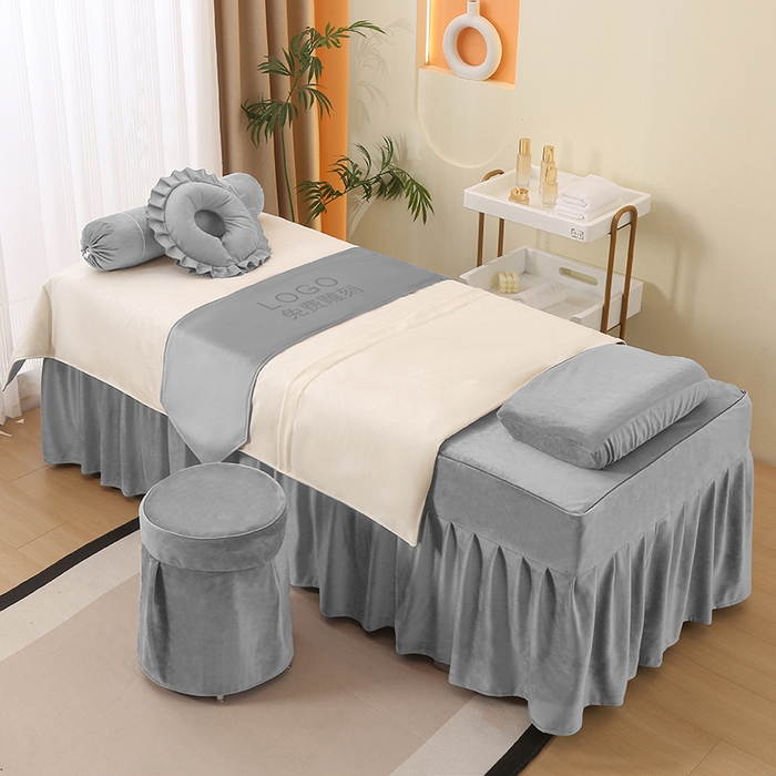 91家纺网 家纺一手货源 找家纺 琪宝阁 2025新款轻奢一族系列立丝绒美 容床罩套件 轻奢一族浅灰