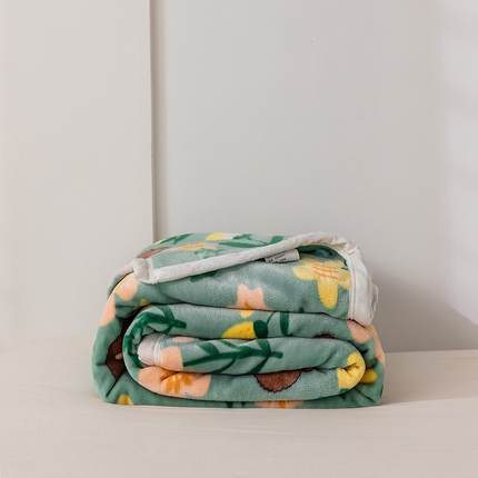 2025新款云貂绒清仓特价毛毯 花海绿