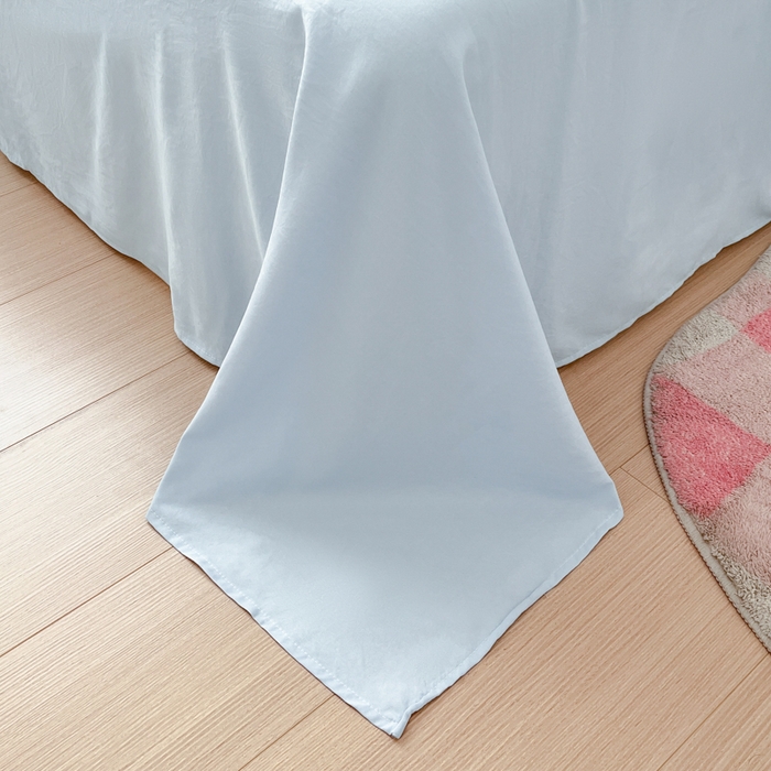 91家纺网 家纺一手货源 找家纺 2025新款云柔棉韩式INS减龄花边款卡通四件套 花边款-蓝色蕾丝兔