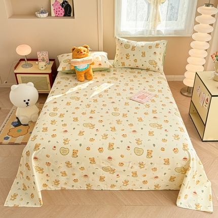 呗旺鹿 2025新款全棉13372床单 围裙小熊