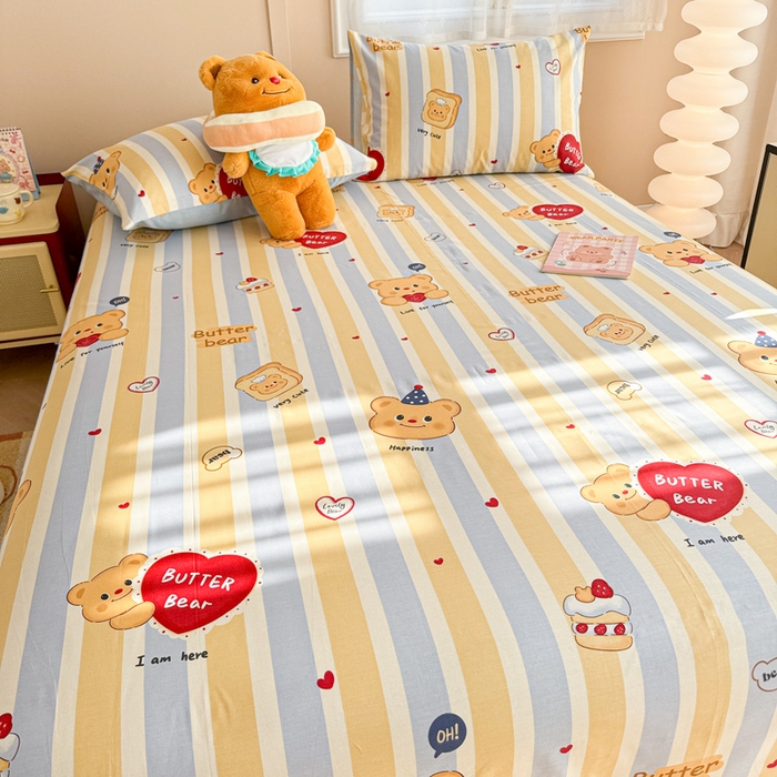 91家纺网 家纺一手货源 找家纺 呗旺鹿 2025新款全棉13372床单 吐司小熊