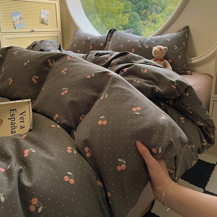 2025新款针织棉双层纱四件套 春樱