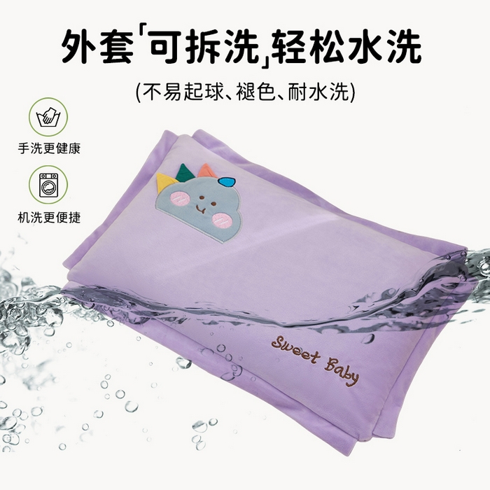 91家纺网 家纺一手货源 找家纺 织布人 2025新款荞麦枕宝宝绒彩虹云朵儿童荞麦枕学生枕头+荞麦枕芯30*50cm 彩虹云朵荞麦枕-紫色