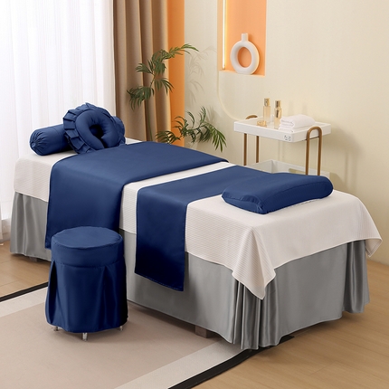 91家纺网 家纺一手货源 找家纺 （总）琪宝阁 2025新款纯色年华系列高精密仿真丝美 容床罩套件