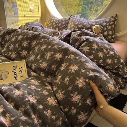 2025新款针织棉双层纱四件套 九重紫