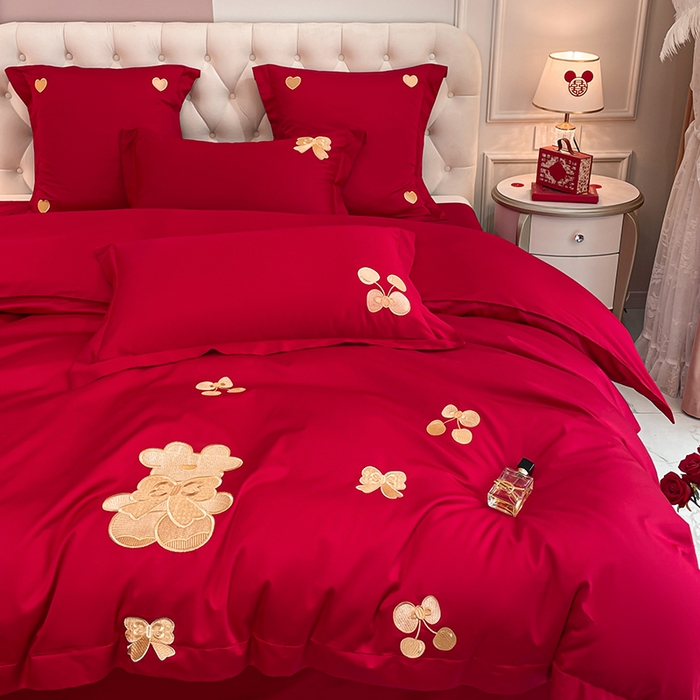 91家纺网 家纺一手货源 找家纺 东方合美（原：皇家传奇） 2023新款亲肤舒适时尚婚庆四件套系列 可爱