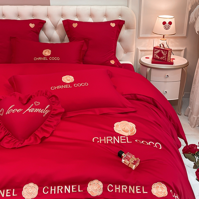 91家纺网 家纺一手货源 找家纺 东方合美（原：皇家传奇） 2023新款亲肤舒适时尚婚庆四件套系列 CoCo