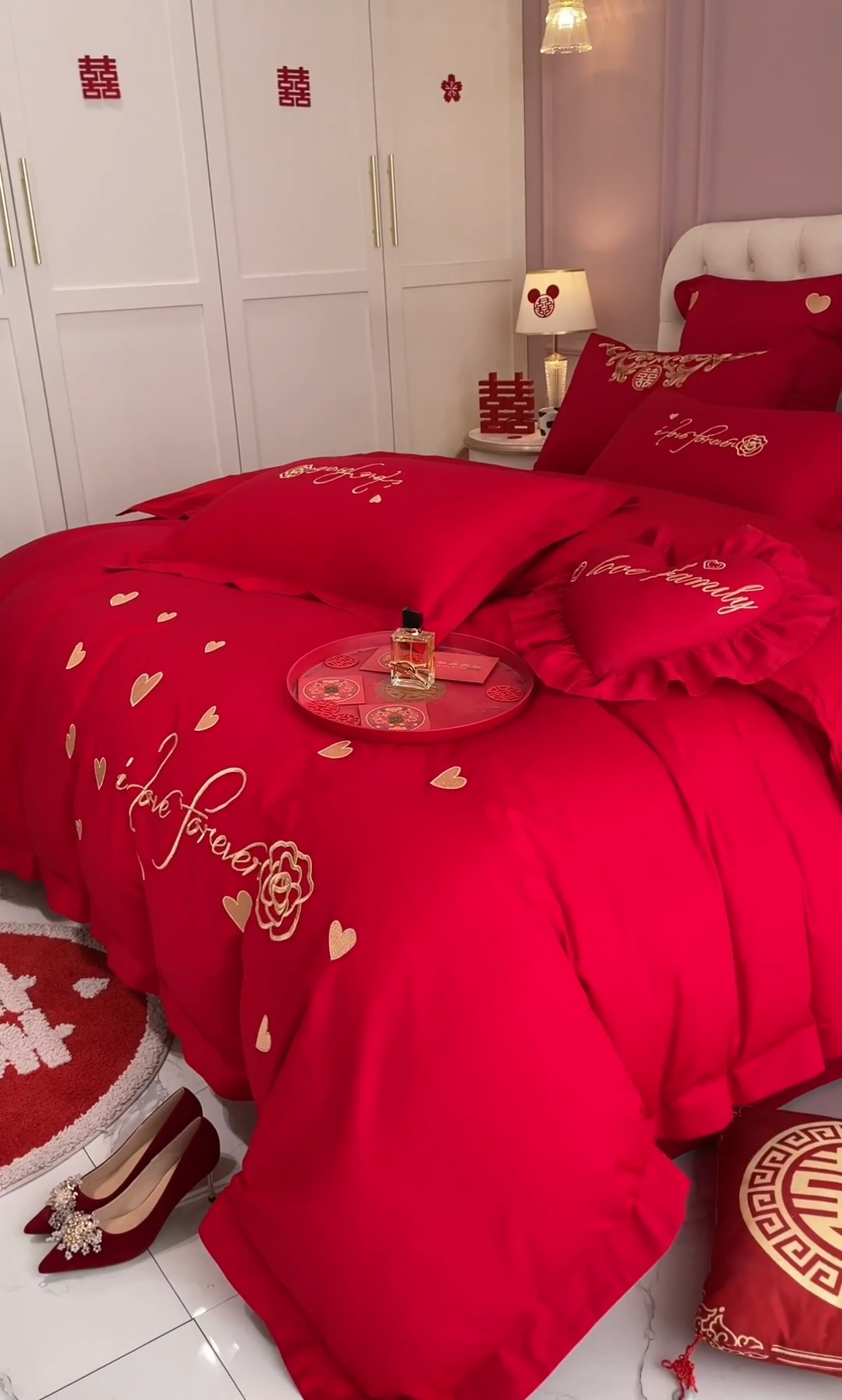 91家纺网 家纺一手货源 找家纺 东方合美（原：皇家传奇） 2023新款亲肤舒适时尚婚庆四件套系列 喜爱