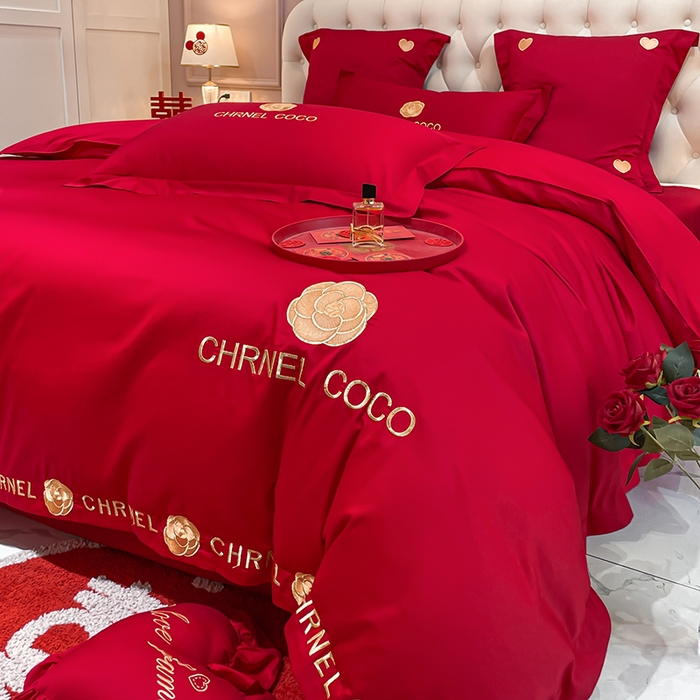 91家纺网 家纺一手货源 找家纺 东方合美（原：皇家传奇） 2023新款亲肤舒适时尚婚庆四件套系列 CoCo