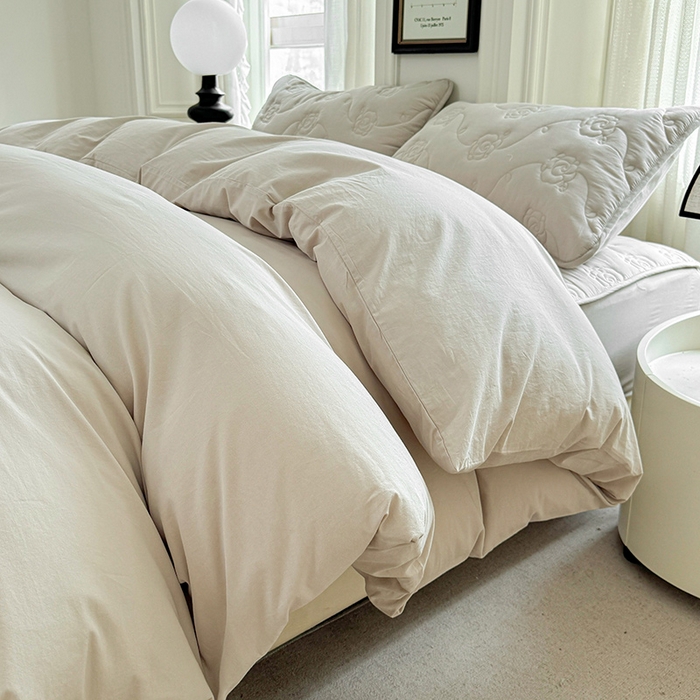 91家纺网 家纺一手货源 找家纺 3C 2024新款全棉水洗棉夹棉玫瑰床笠-花语系列 花语 烟雾灰