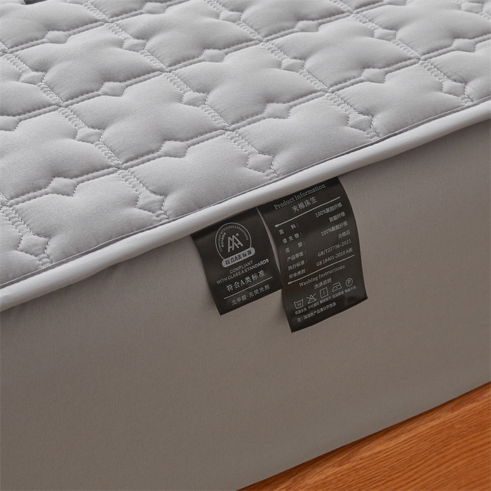 91家纺网 家纺一手货源 找家纺 3C 2025新款A类时尚格防水隔脏床笠 时尚格-云雾灰