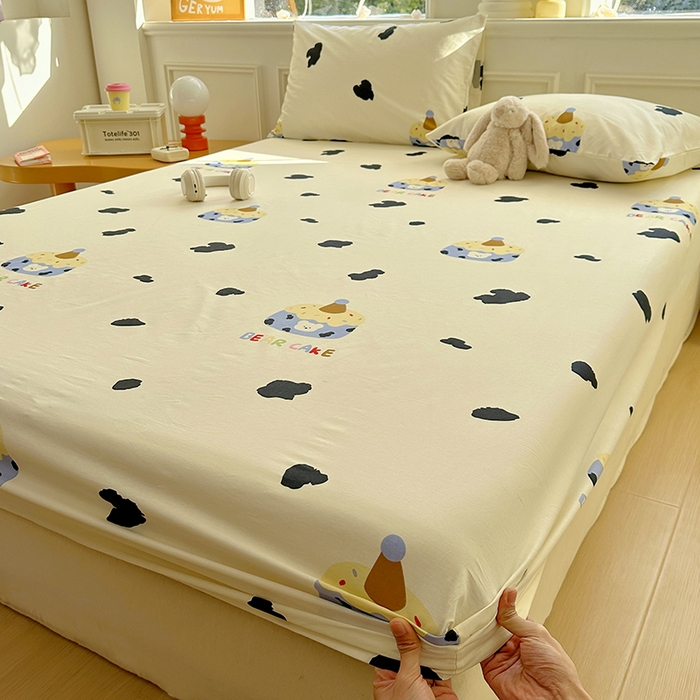 91家纺网 家纺一手货源 找家纺 希诺家居 2025新款全棉纯棉卡通小清新床笠 奶油蛋糕