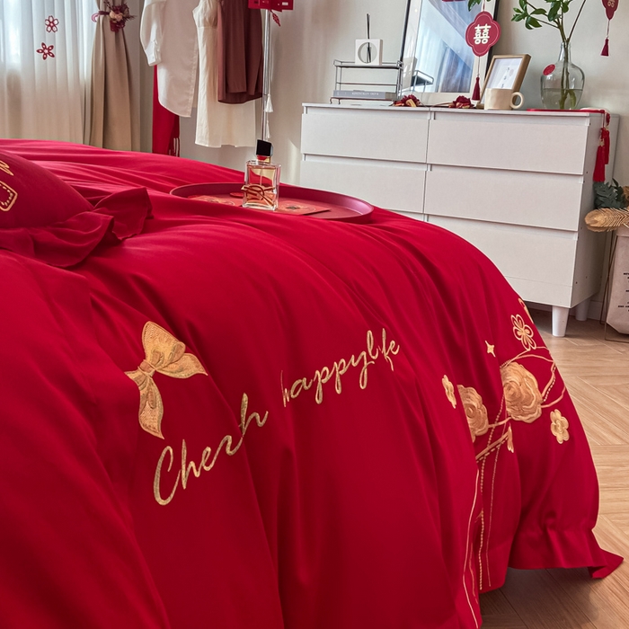 91家纺网 家纺一手货源 找家纺 东方合美（原：皇家传奇） 2023新款小红书风格热款40S婚庆系列 玫瑰