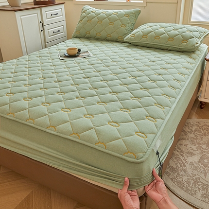 91家纺网 家纺一手货源 找家纺 （总）3C 2024新款云朵全棉水洗棉床笠