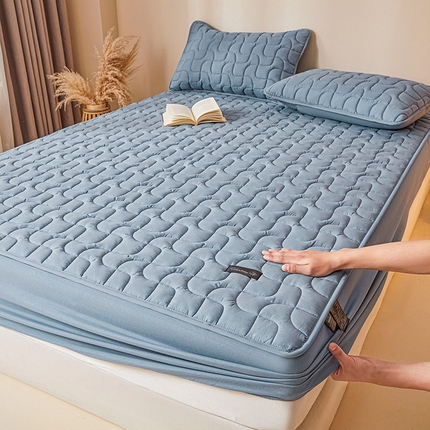 91家纺网 家纺一手货源 找家纺 3C 2025新款A类亲肤夹棉床笠-阡陌 阡陌 海洋蓝