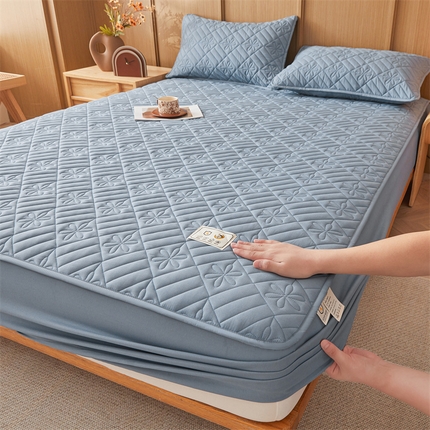 3C 2025新款A类幸运花防水隔脏床笠 幸运花-海洋蓝