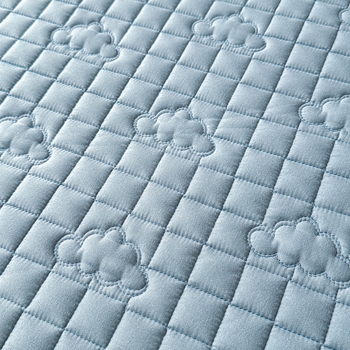 91家纺网 家纺一手货源 找家纺 3C 2025新款A类亲肤夹棉床笠-小云朵 小云朵 深海蓝