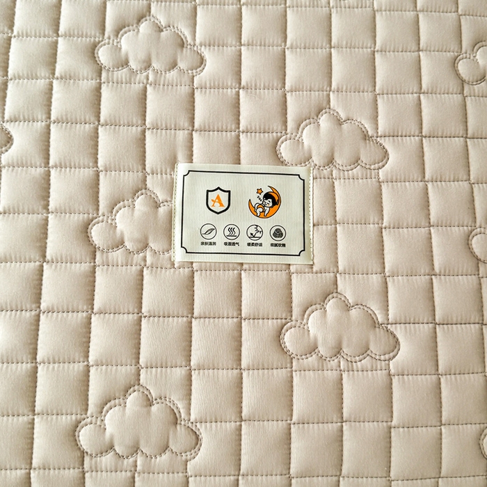 91家纺网 家纺一手货源 找家纺 3C 2025新款A类亲肤夹棉床笠-小云朵 小云朵 浅卡其
