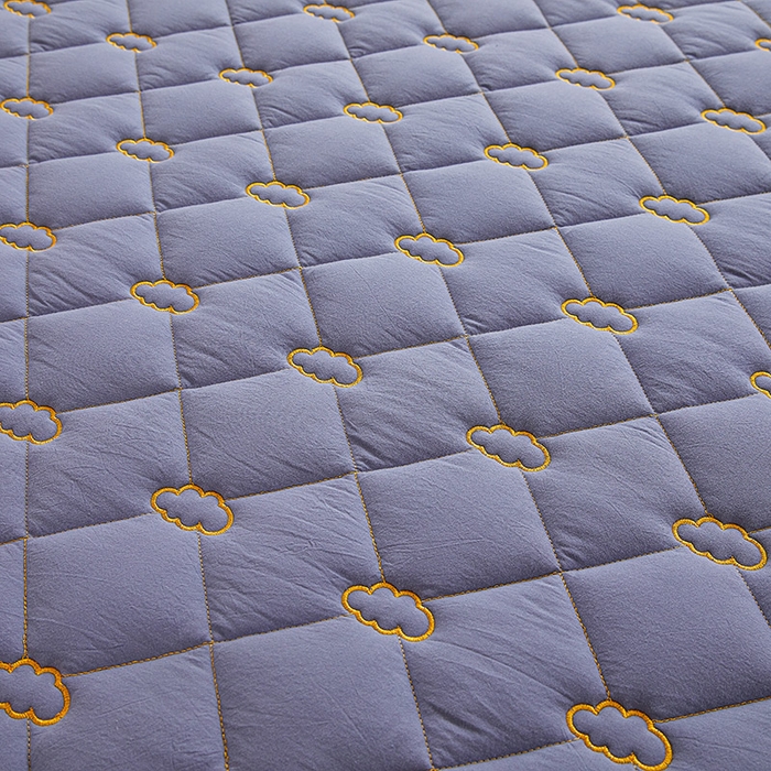 91家纺网 家纺一手货源 找家纺 3C 2024新款云朵全棉水洗棉床笠 云朵 蓝灰