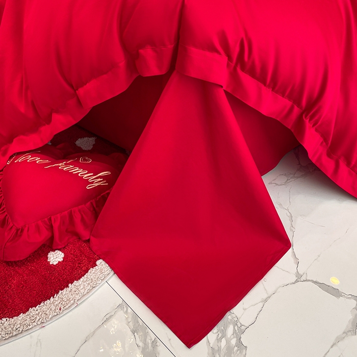 91家纺网 家纺一手货源 找家纺 东方合美（原：皇家传奇） 2023新款亲肤舒适时尚婚庆四件套系列 心相印