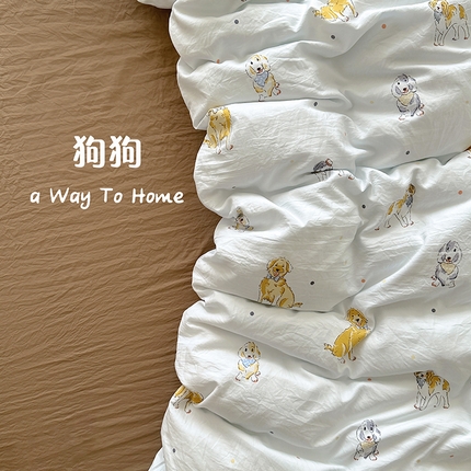 91家纺网 家纺一手货源 找家纺 （总）阿曼达 2024新款ins博主风亲肤柔软印花卡通水洗m四件套（专版花型）