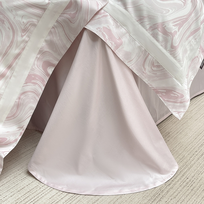 91家纺网 家纺一手货源 找家纺 春夏爆款全棉数码印花四件套纯棉轻奢风长绒棉床单被套时尚床上用品浮影 SM浮影-静谧粉