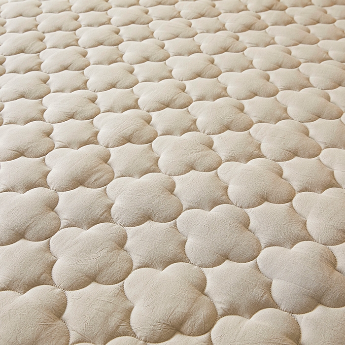 91家纺网 家纺一手货源 找家纺 3C 2025新款全棉水洗棉夹棉床笠-梦屿系列 梦屿 清新灰