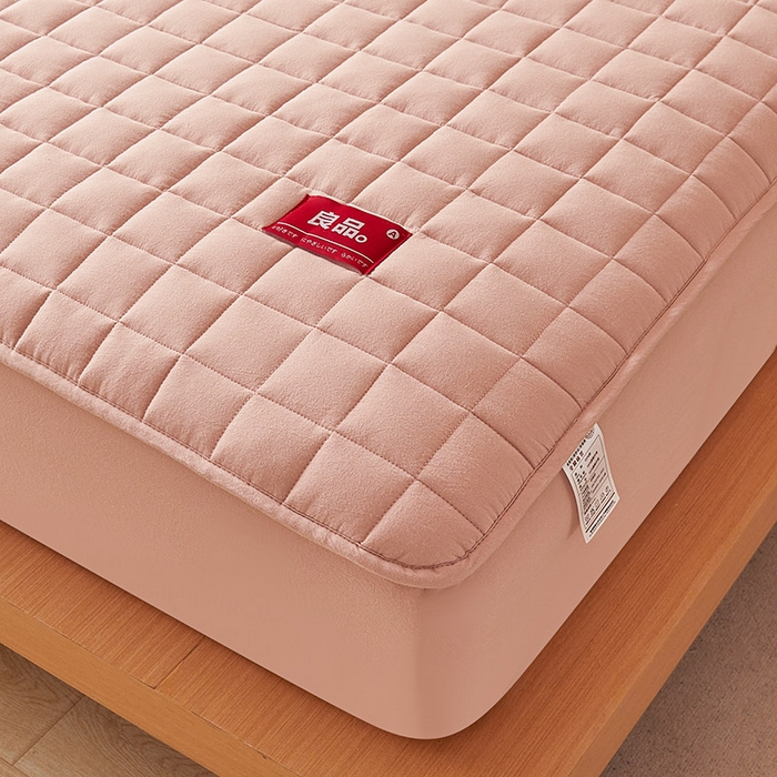 91家纺网 家纺一手货源 找家纺 3C 2025新款全棉水洗棉夹棉床笠-良品 良品 浅豆沙