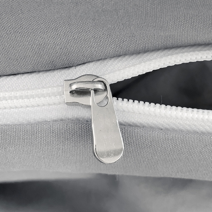 91家纺网 家纺一手货源 找家纺 森璐 2025新款水洗棉双拼四件套宿舍三件套床单被套枕套纯色-浅灰色