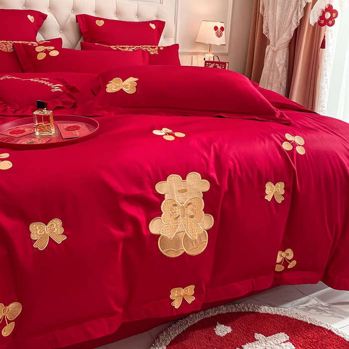 91家纺网 家纺一手货源 找家纺 东方合美（原：皇家传奇） 2023新款亲肤舒适时尚婚庆四件套系列 可爱