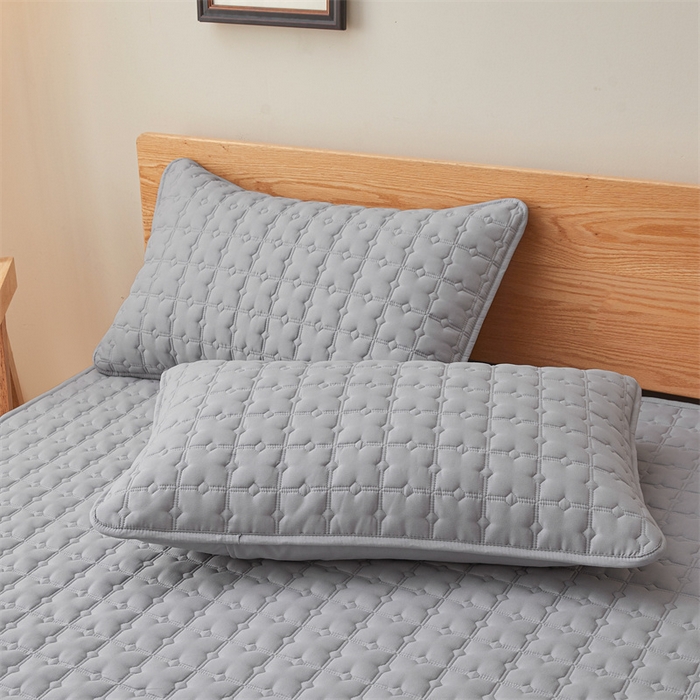 91家纺网 家纺一手货源 找家纺 3C 2025新款A类时尚格防水隔脏床笠 时尚格-云雾灰