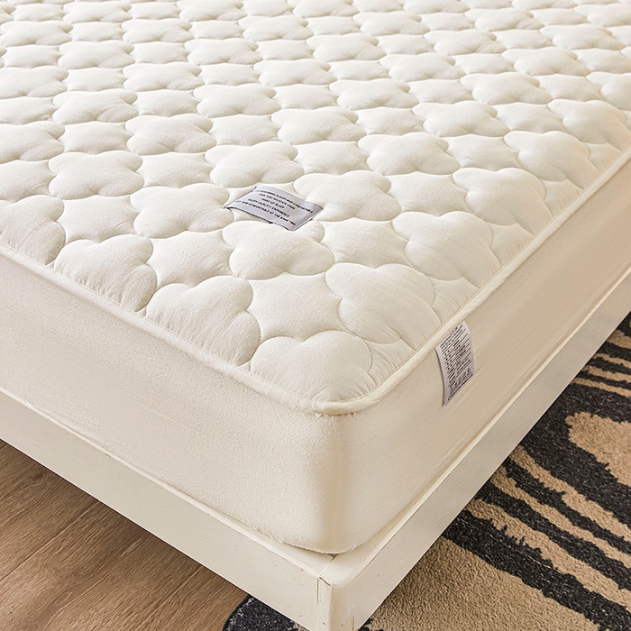 91家纺网 家纺一手货源 找家纺 3C 2025新款全棉水洗棉夹棉床笠-梦屿系列 梦屿 珍珠白