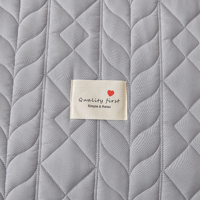 91家纺网 家纺一手货源 找家纺 3C 2025新款A类亲肤夹棉床笠-麦穗格 麦穗格 星辰灰