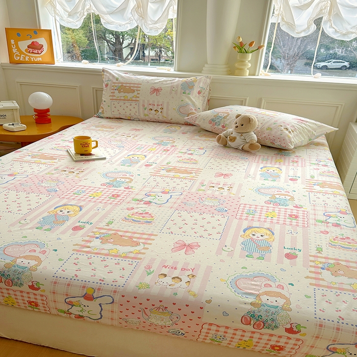 91家纺网 家纺一手货源 找家纺 （总）希诺家居 2025新款全棉纯棉卡通小清新床笠