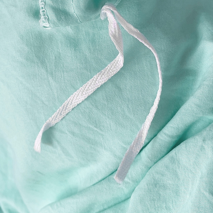 91家纺网 家纺一手货源 找家纺 森璐 2025新款水洗棉双拼四件套宿舍三件套床单被套枕套纯色-水绿色