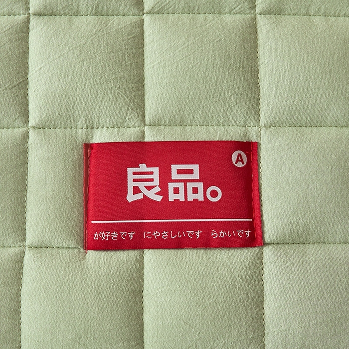 91家纺网 家纺一手货源 找家纺 3C 2025新款全棉水洗棉夹棉床笠-良品 良品 抹茶绿