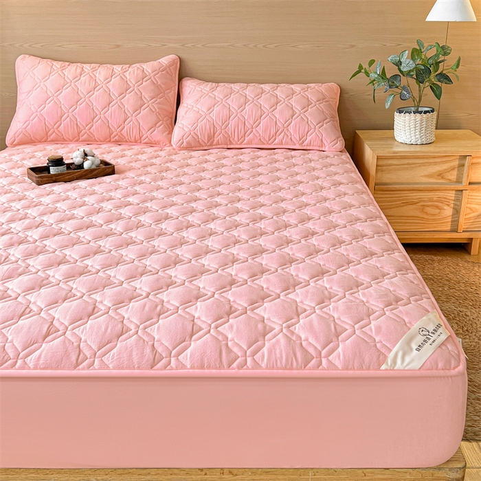 91家纺网 家纺一手货源 找家纺 3C 2024新款A类全棉抗菌防水床笠 全棉防水-灵玉色