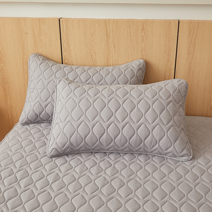 91家纺网 家纺一手货源 找家纺 3C 2025新款A类菱形格防水隔脏床笠-卡诺 卡诺-烟灰