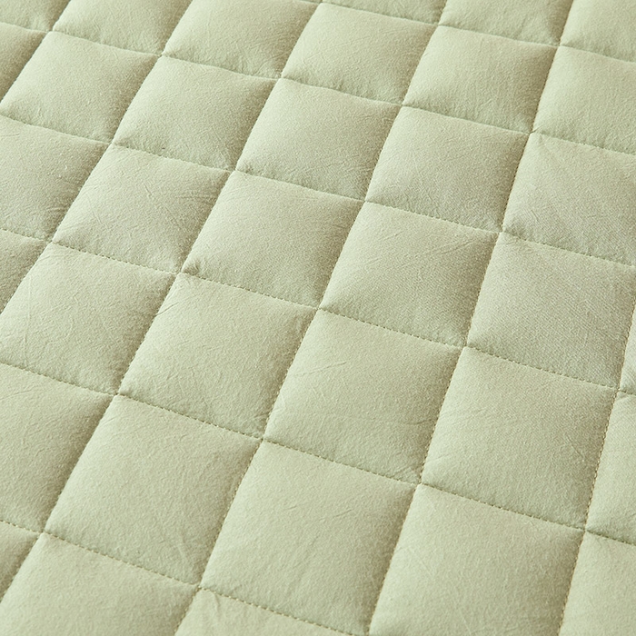 91家纺网 家纺一手货源 找家纺 3C 2025新款全棉水洗棉夹棉床笠-良品 良品 抹茶绿