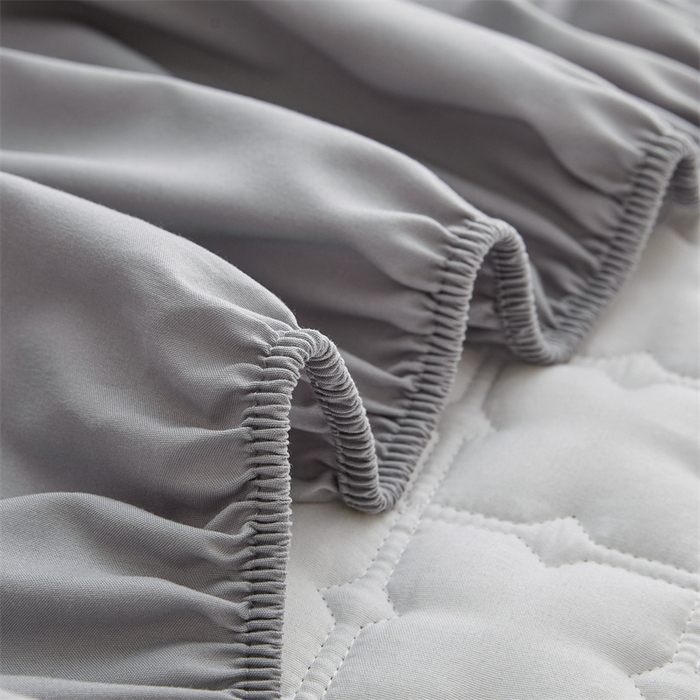 91家纺网 家纺一手货源 找家纺 3C 2025新款A类时尚格防水隔脏床笠 时尚格-云雾灰