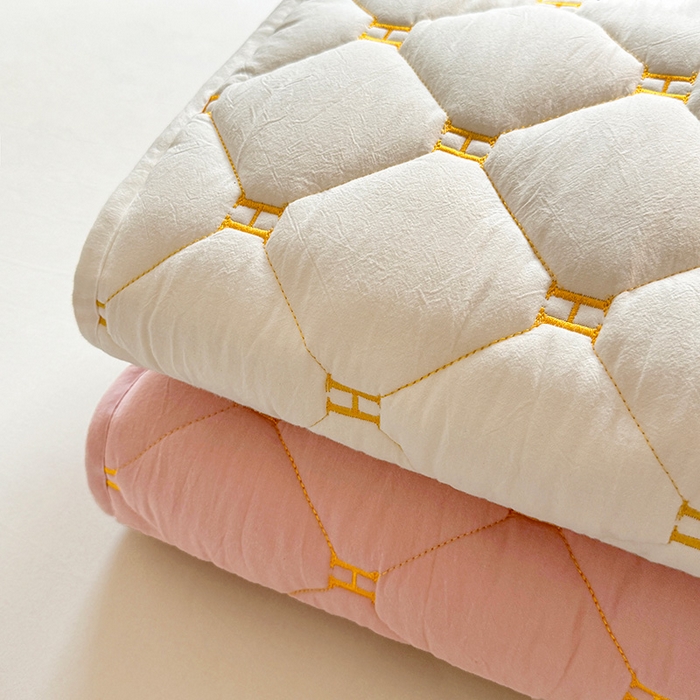 91家纺网 家纺一手货源 找家纺 3C 2024新款H全棉水洗棉床笠 叠拍图