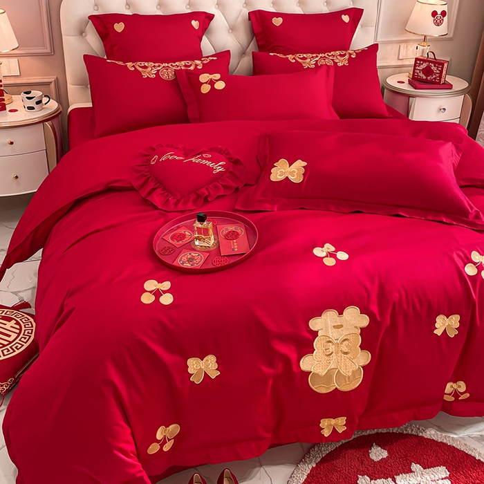 91家纺网 家纺一手货源 找家纺 东方合美（原：皇家传奇） 2023新款亲肤舒适时尚婚庆四件套系列 可爱