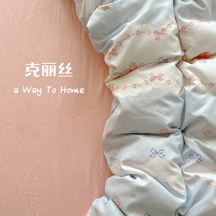 91家纺网 家纺一手货源 找家纺 （总）阿曼达 2024新款ins博主风亲肤柔软印花卡通水洗m四件套（专版花型）