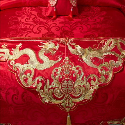 91家纺网 家纺一手货源 找家纺 （总）2023新款100s贡缎提花婚庆多件套系列