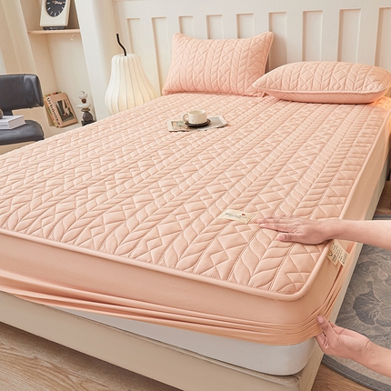 91家纺网 家纺一手货源 找家纺 （总）3C 2025新款A类亲肤夹棉床笠-麦穗格