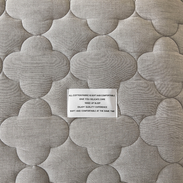 91家纺网 家纺一手货源 找家纺 3C 2025新款全棉水洗棉夹棉床笠-梦屿系列 梦屿 冰山灰