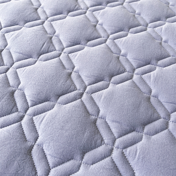 91家纺网 家纺一手货源 找家纺 3C 2024新款A类全棉抗菌防水床笠 全棉防水-蓝灰色