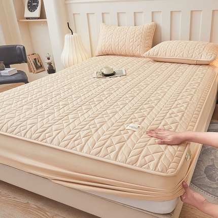 （总）3C 2025新款A类亲肤夹棉床笠-麦穗格